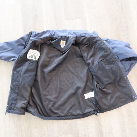 Carhartt Men's Blue Storm Defender Jacket Shoreline Waterproof Large heavy chore - Picture 4 of 9